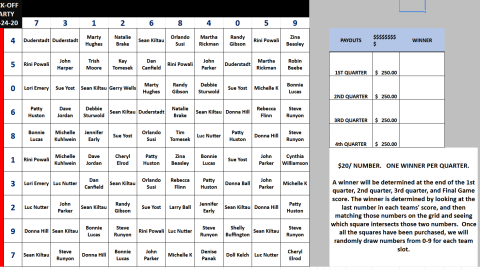 Tailgate Squares Board #1 - 10.24.20